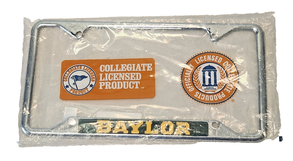 Baylor Bears University College Metal License Plate Frame Chrome Finish Auto Car